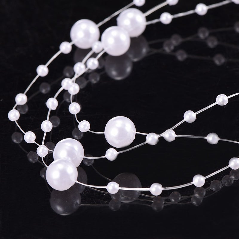 Bingcute 100 Feet Fishing Line Artificial Pearls String Beads Chain Garland Flowers Wedding Party Decoration,Party Supplies - Image 4